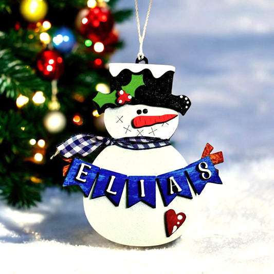 personalized snowman ornaments