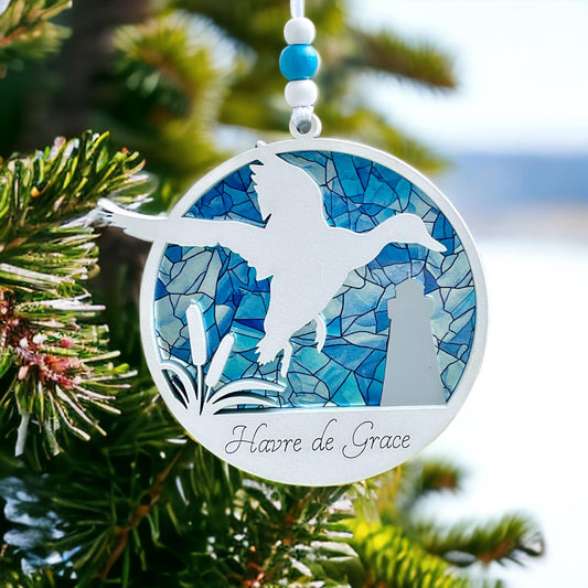 Havre De Grace Mallard and Lighthouse Ornament