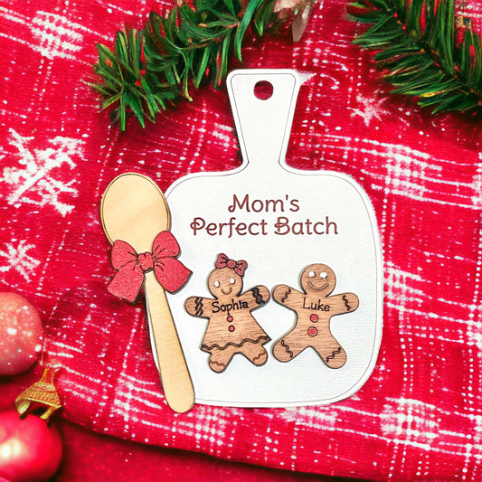 Moms perfect batch gingerbread cutting board - Personalized