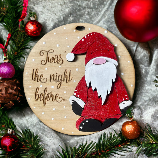 Gnome “‘Twas the night before “ ornament