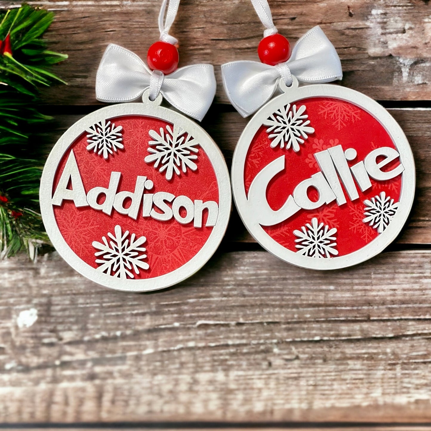 Personalized fun font ornament