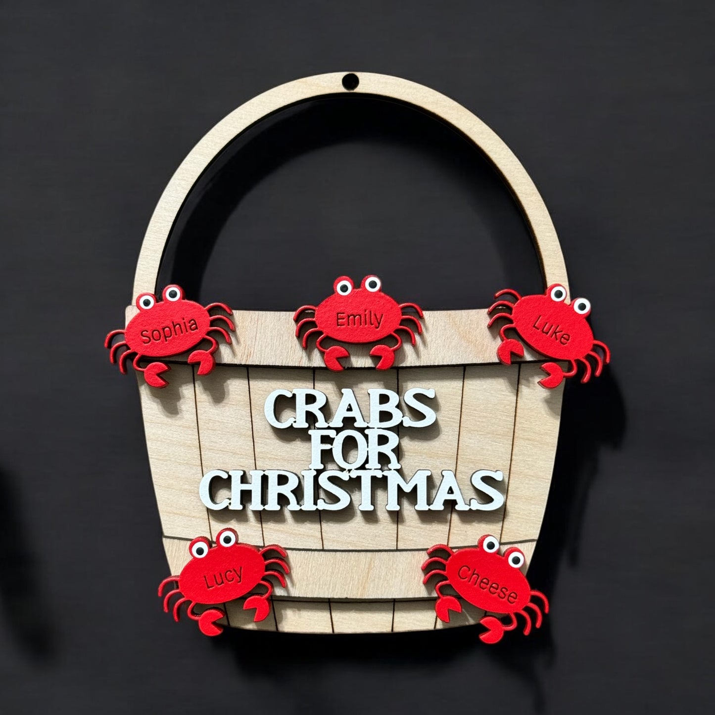 Crabs for Christmas basket Ornament -  Personalized