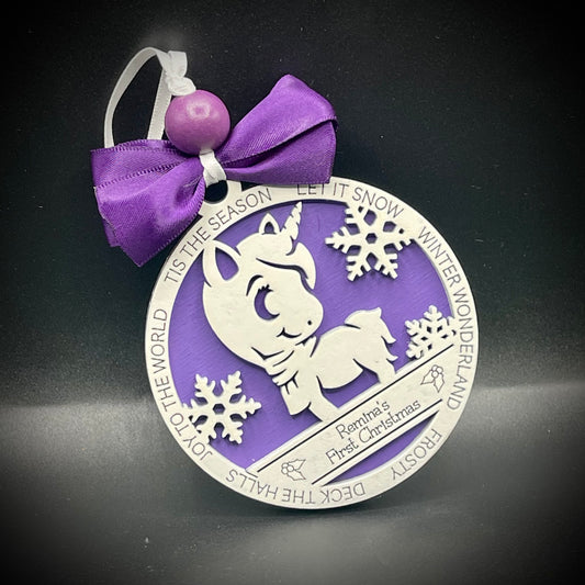 Unicorn first Christmas ornament